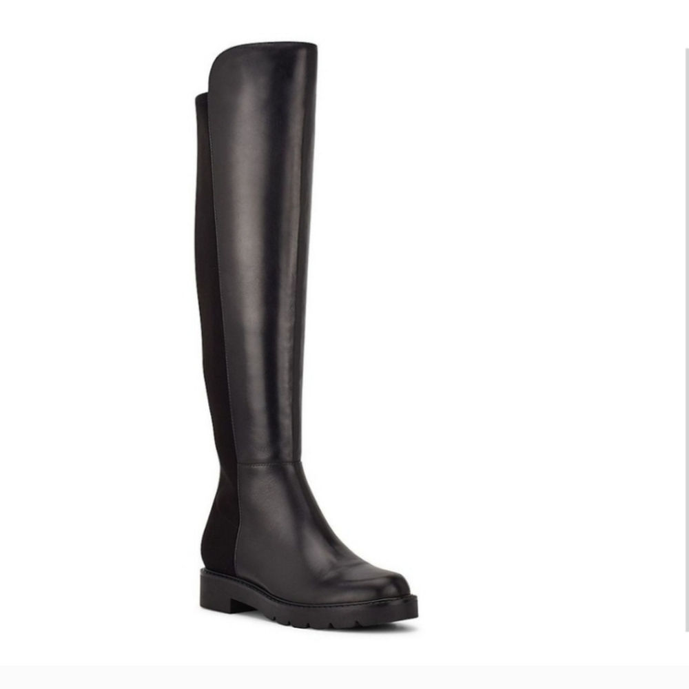 NWT "NINE WEST" Black leather tall boots size 8 women's